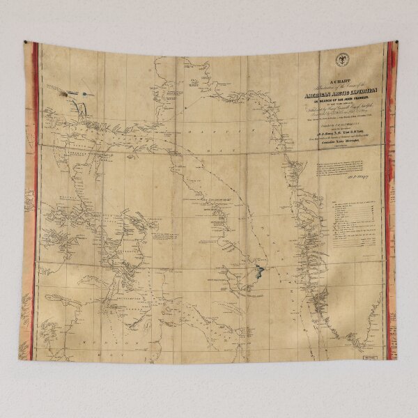 Item preview, American Arctic Expedition Map (1853) designed and sold by allhistory.