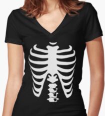Skeleton Women's Fitted V-Neck T-Shirt
