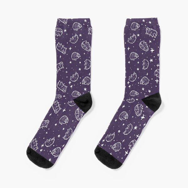 Tardigrades in Space (purple) Socks