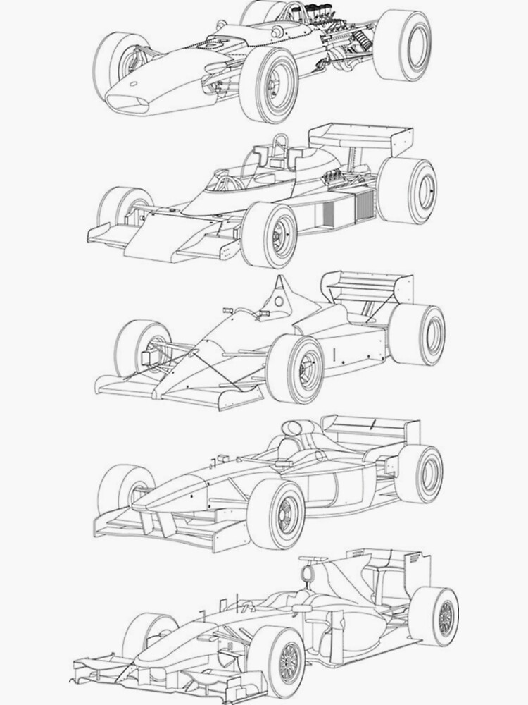 STL-Datei Formel 1 Wandbilder, Strichzeichnungen F1, Auto Malerei