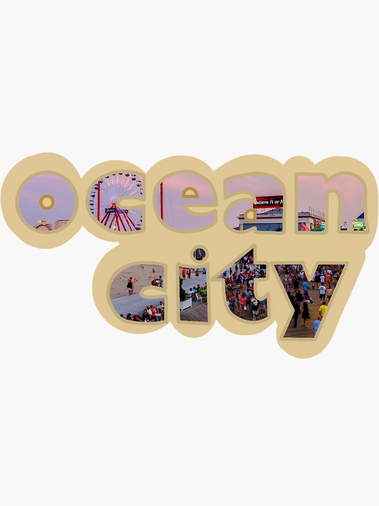 "ocean city sticker" Sticker by bored2020 Redbubble