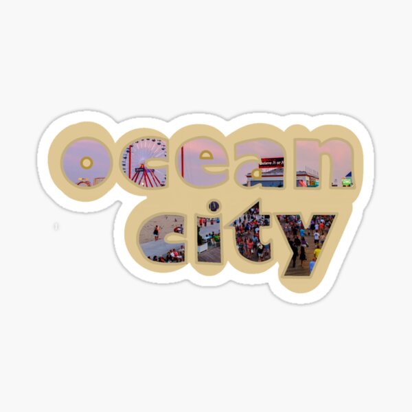 Item preview, ocean city sticker designed and sold by bored2020.