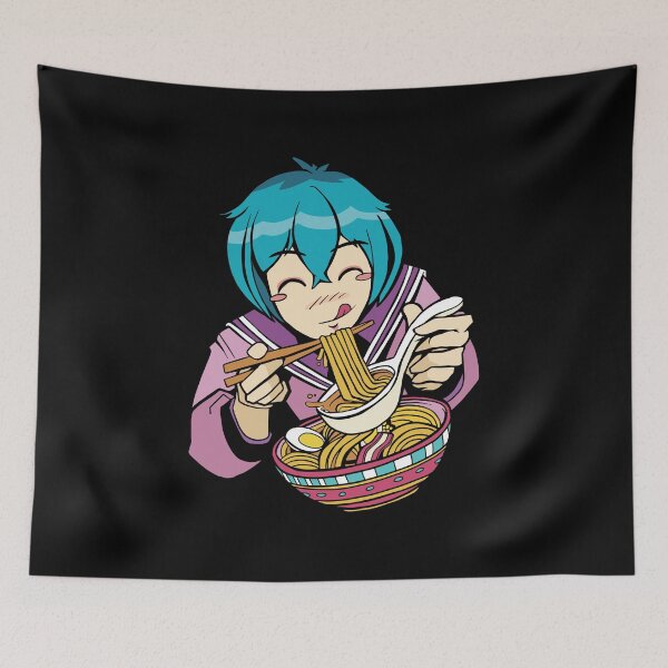 Item preview, Cute Anime Girl Eating Ramen designed and sold by OnepixArt.