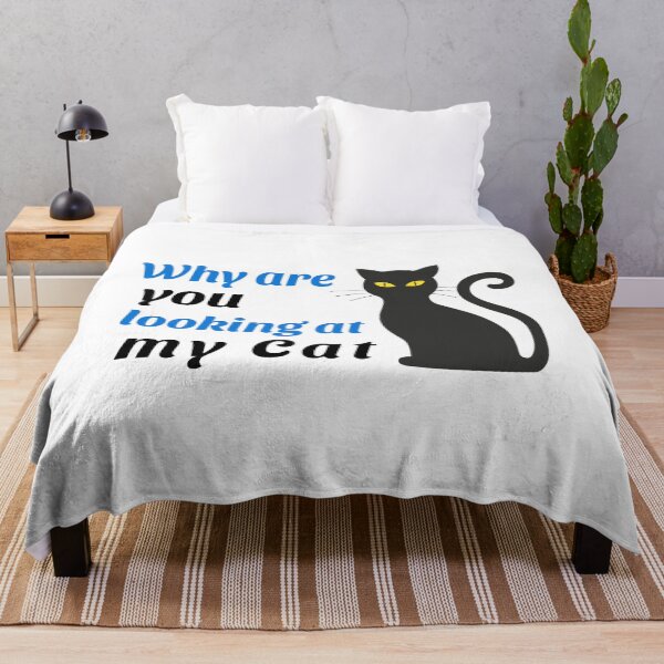 Item preview, why are you looking at my cat - blue-blk designed and sold by Fit & Fun Gallery.
