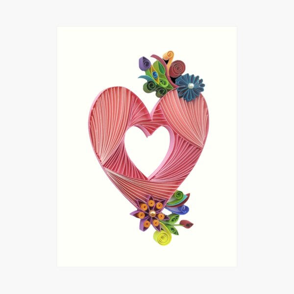 Paper Quilling Heart Art Print