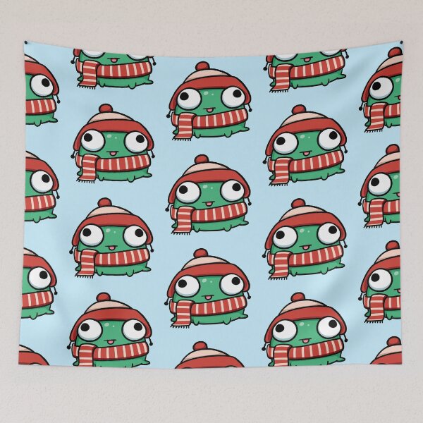 Item preview, Silly Green Frog in Winter Attire designed and sold by vanillaroseart.