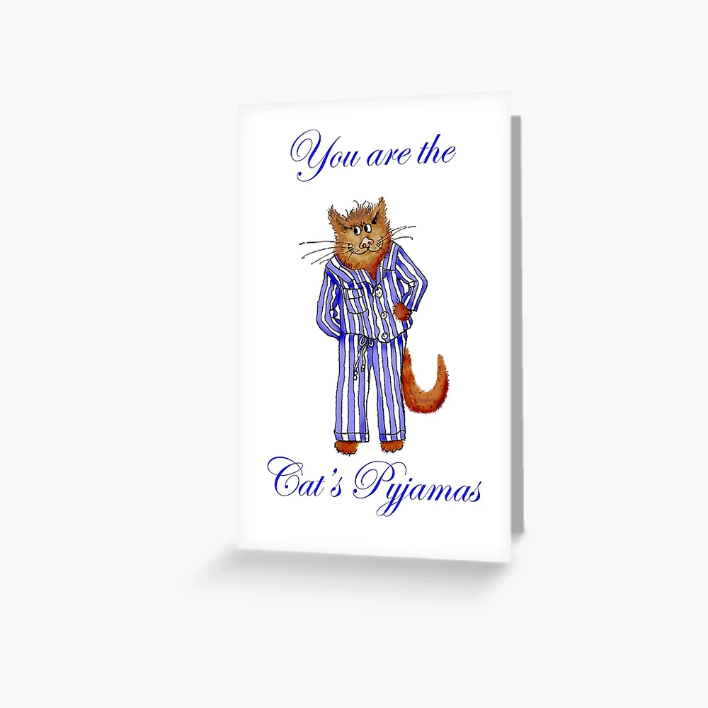 Vous êtes le pyjama du chat, chat en pyjama rayé | Carte de vœux