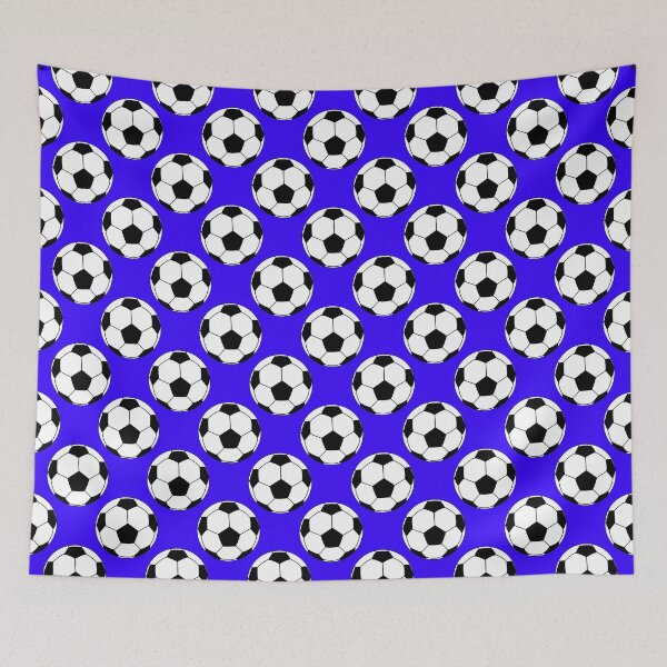 Item preview, Footballs / Soccer Balls - Blue Background designed and sold by harrizon.