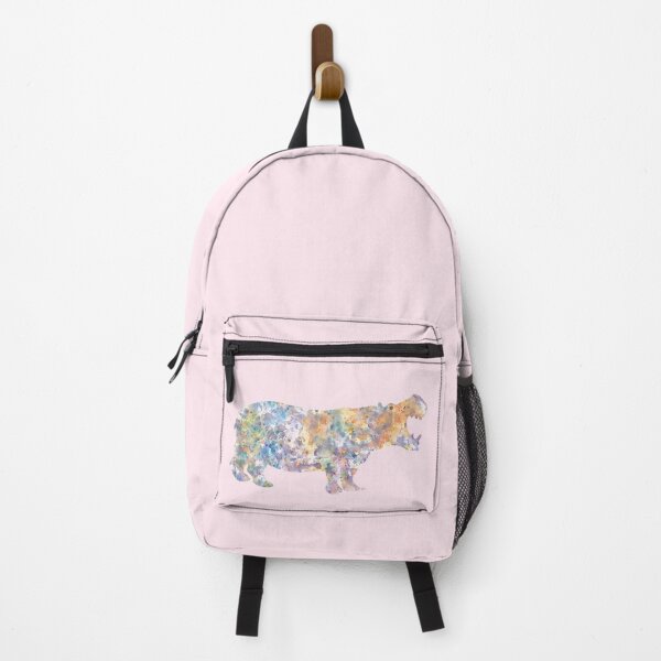 Item preview, Cotton Candy Hippopotamus - Watercolor Painting in Soft Pastel Shades designed and sold by ElfShoppe.