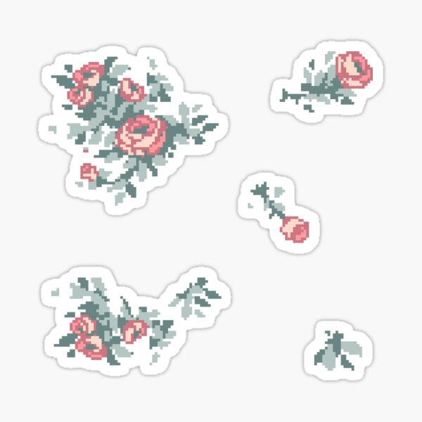 Pixel Floral Sticker Sheet Sticker