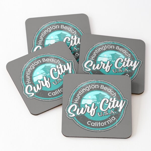 Item preview, Surf City Beach Colors Round worn, distressed, aqua grey designed and sold by James Allender.