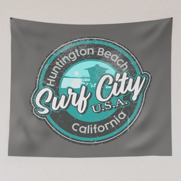 Item preview, Surf City Beach Colors Round worn, distressed, aqua grey designed and sold by James Allender.