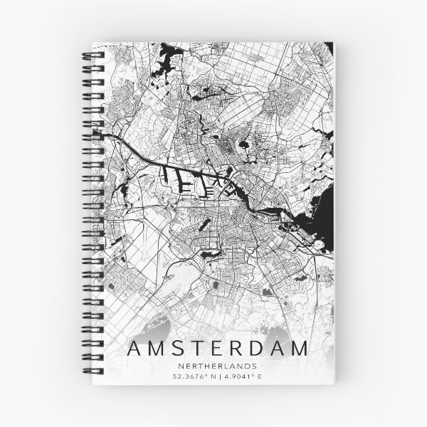 Item preview, Amsterdam Netherlands Modern Street Map With Co-ordinates designed and sold by RossWilson12.