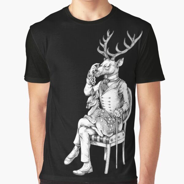 Deer and Fawn Graphic T-Shirt