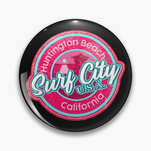 Item preview, Surf City Beach Colors Round worn, distressed, pink, cyan blue designed and sold by James Allender.