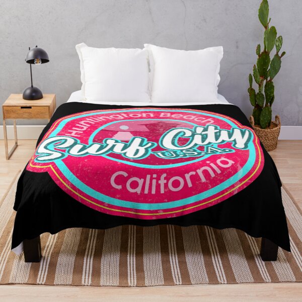 Item preview, Surf City Beach Colors Round worn, distressed, pink, cyan blue designed and sold by James Allender.