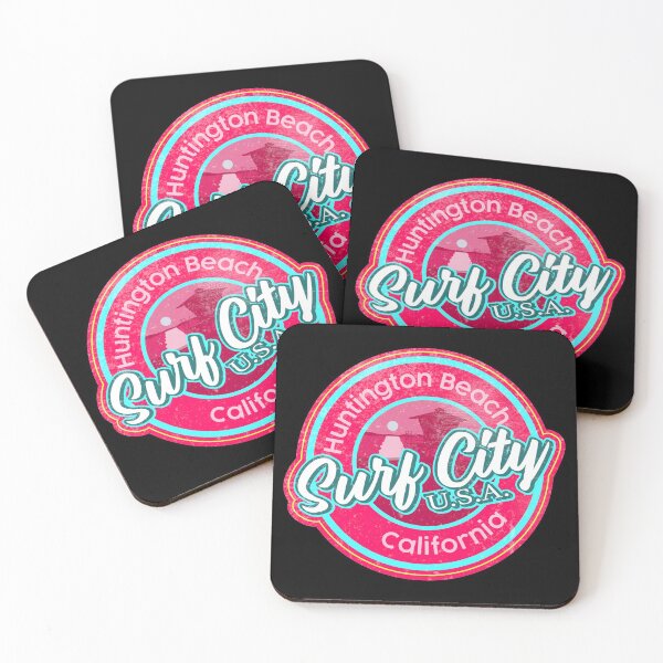 Item preview, Surf City Beach Colors Round worn, distressed, pink, cyan blue designed and sold by James Allender.