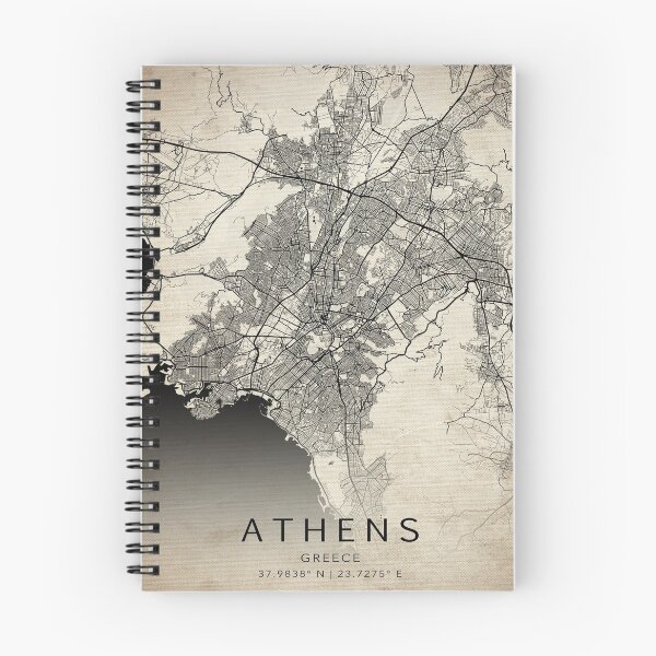 Item preview, Athens Greece Vintage Street Map With Co-ordinates designed and sold by RossWilson12.