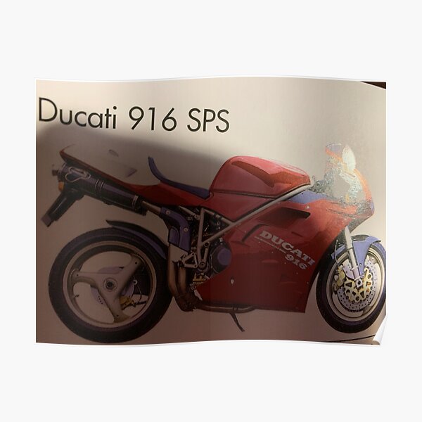 Ducati 916 Motorrad Poster 90er Jahre Kunstdruck 44 x 32 cm motorcycle 