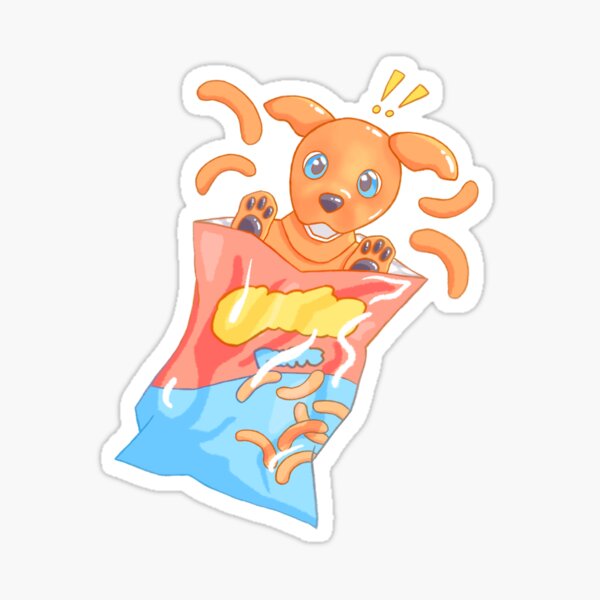 Caramel Aibo as Cheeto Puff Sticker