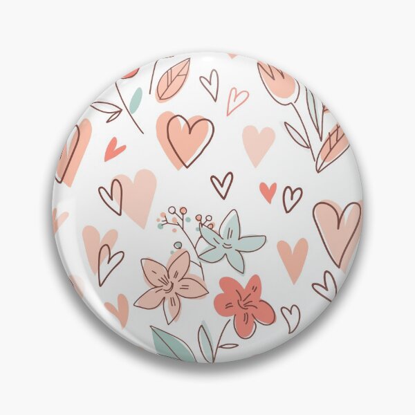 Item preview, Hearts and Flowers Doodle Pattern designed and sold by SLAG-Creative.