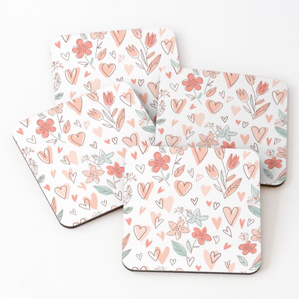 Item preview, Hearts and Flowers Doodle Pattern designed and sold by SLAG-Creative.