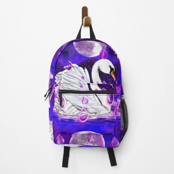 Item preview, Blue and purple beautiful swan with rain drops falling into Water designed and sold by Artonmytee.