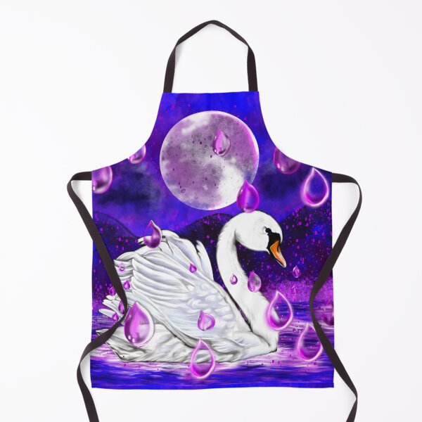 Item preview, Blue and purple beautiful swan with rain drops falling into Water designed and sold by Artonmytee.