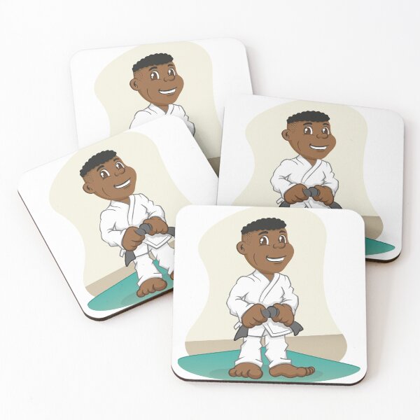 Item preview, Illustration Afro-descendant child fighter in martial arts, judo, karate, jujitso, taekwondo. Ideal for sports and institutional newsletters designed and sold by LucianoCosmo.