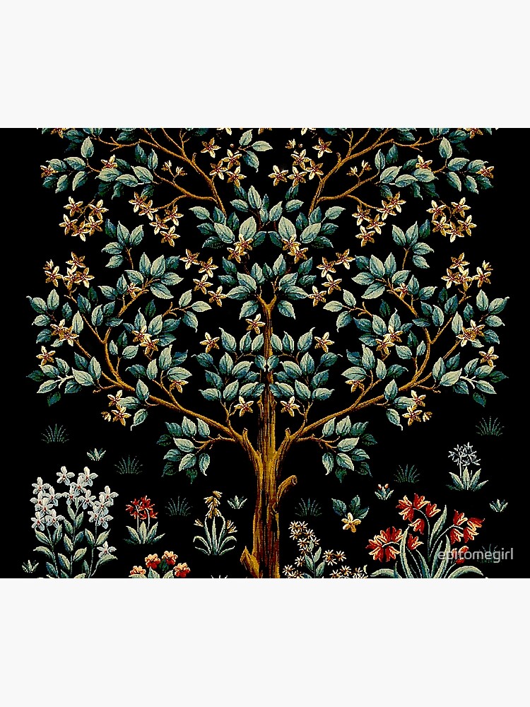 Discover Midnight Floral - The Tree of Life Tapestry