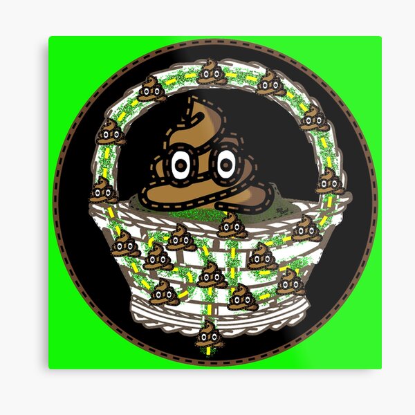 Sh!t in a Handbasket? Fear Not! (Playful Art) Metal Print