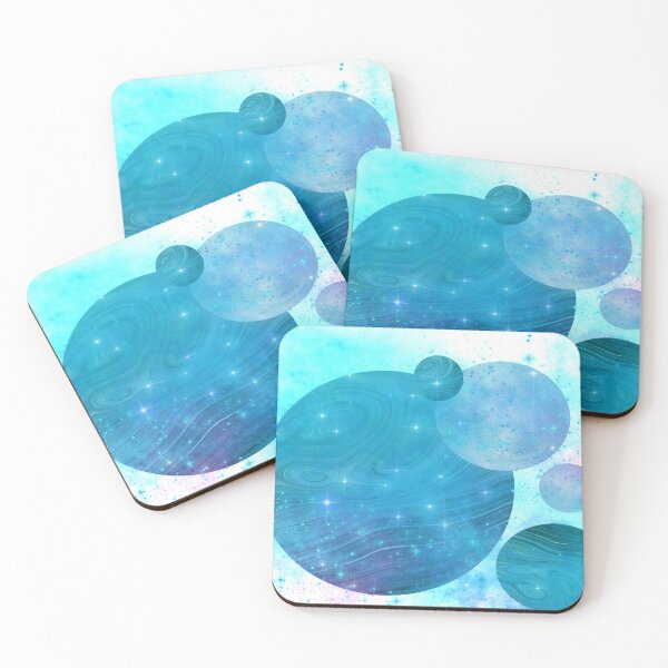 Artikelvorschau, Cyan Galaxy Clouds Clipart entworfen und verkauft von Barbaroot.