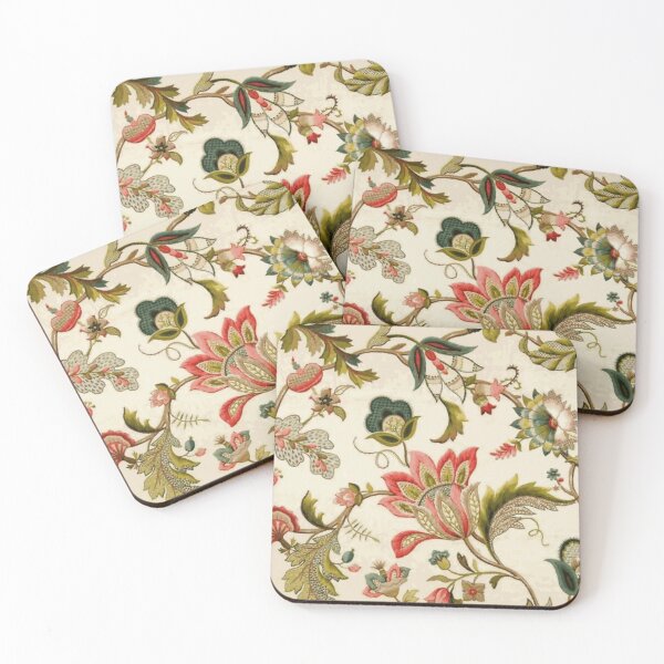 Item preview, Jacobean Floral Crewel Embroidery Pattern Digital Art Vector Painting designed and sold by Vicky Brago-Mitchell®.