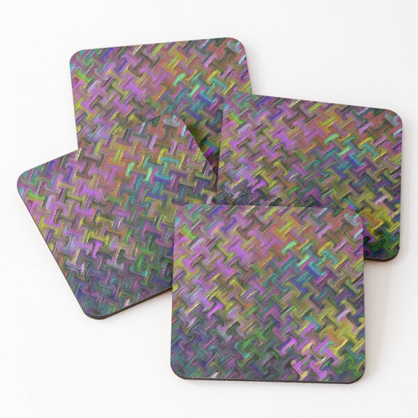 Item preview, Abstract geometric cross-hatch in multicolors designed and sold by AMGImpressions.