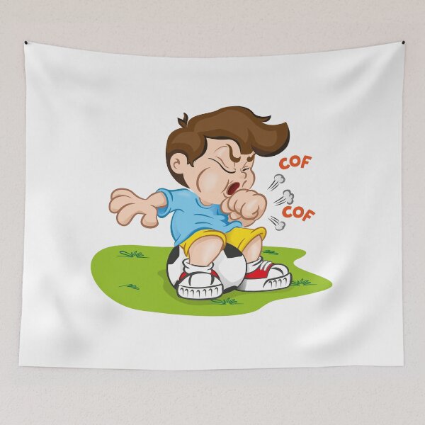 Item preview, Illustration is a character child with cough and sitting on a ball. Ideal for health and institutional information designed and sold by LucianoCosmo.