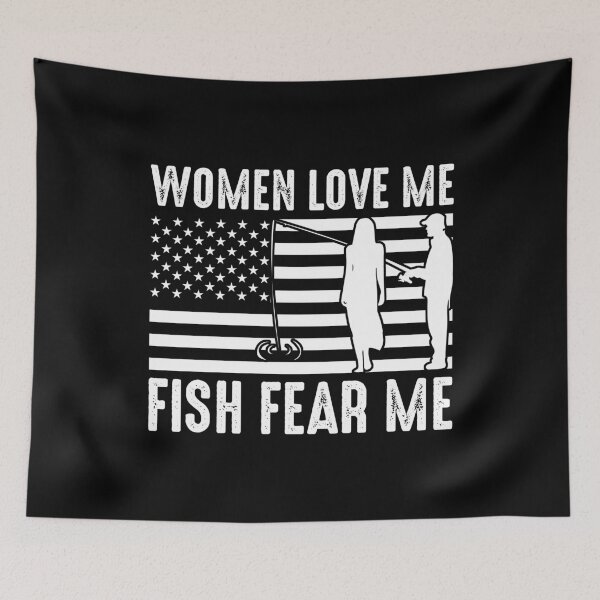 Item preview,  Women Love Me, Fish Fear Me US Flag designed and sold by RandomStuffShop.