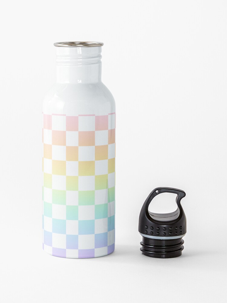 Alternate view of Rainbow Checkered Pattern Water Bottle
