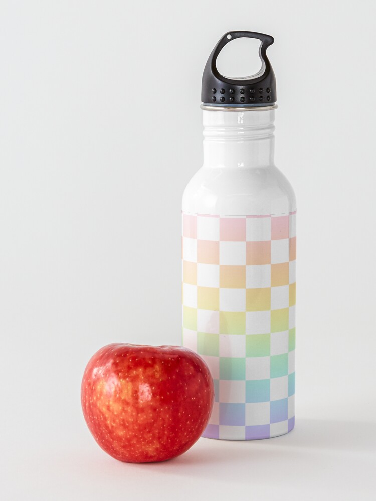 Alternate view of Rainbow Checkered Pattern Water Bottle