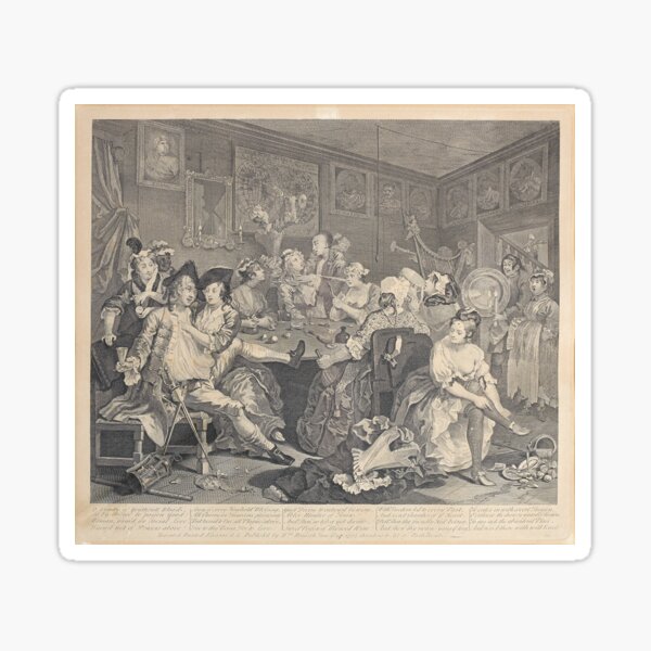 Item preview, A Rake's Progress III - The Orgy - William Hogarth (1697-1764) - engraving designed and sold by cdmprints.