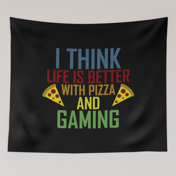 Item preview, La vida es mejor con pizza y juegos designed and sold by AJ-DesignCo.