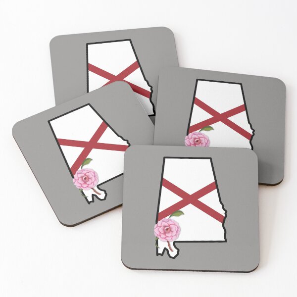 Item preview, State of Alabama Flag with State Flower Camellia designed and sold by Gsallicat.