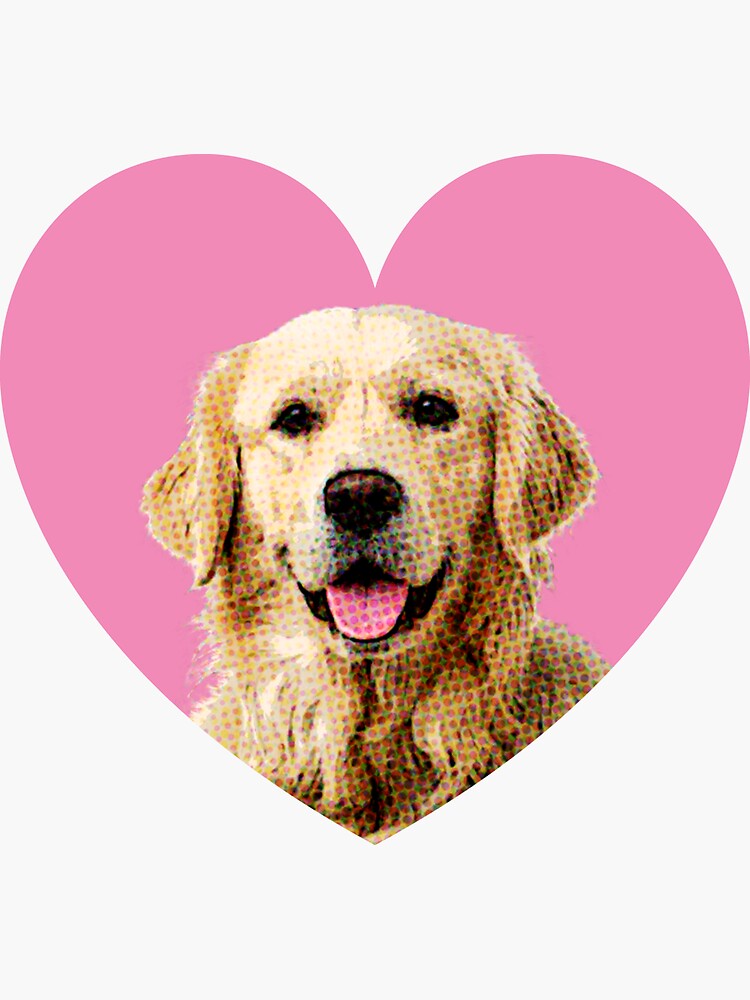 golden retriever face art heart golden retriever dog lover