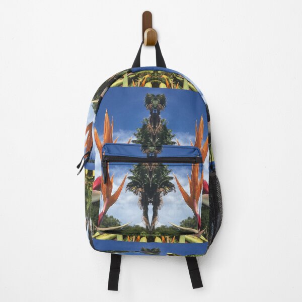 Item preview, Botanical Divine - Strelitzias, Birds of Paradise; Orange, Scarlet and Emerald under Blue Skies - with Green Devic Giant  designed and sold by RoseAromas.