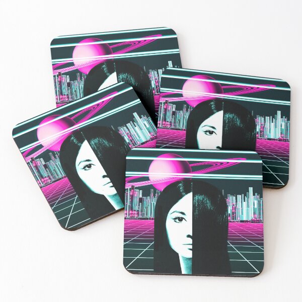 Item preview, Vaporwave Retrowave Landscape Girl designed and sold by kandycoded.
