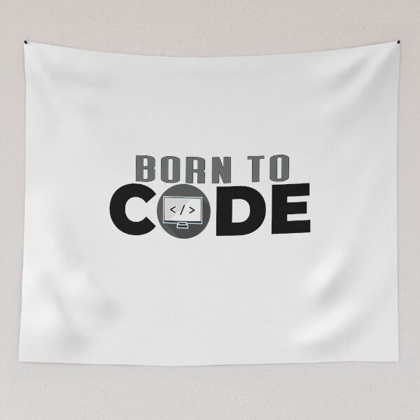 Item preview, BORN TO CODE, funny programmers gift designed and sold by supercoool.