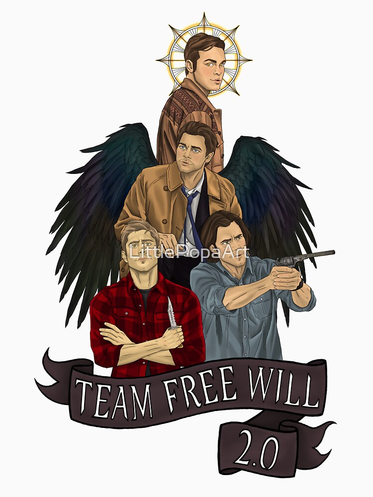  supernatural team free will 2 0 t shirt von littlepopaart redbubble