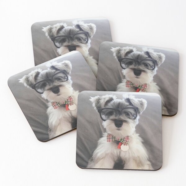 Item preview, Schnauzer dog with glasses pets dogs cute puppy designed and sold by Coolstuff4you71.