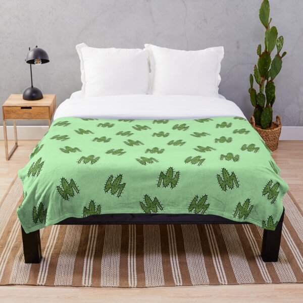 Green cactus Throw Blanket