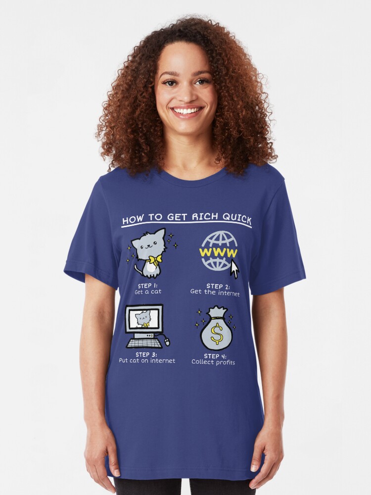 Alternate view of How to Get Rich Quick Slim Fit T-Shirt
