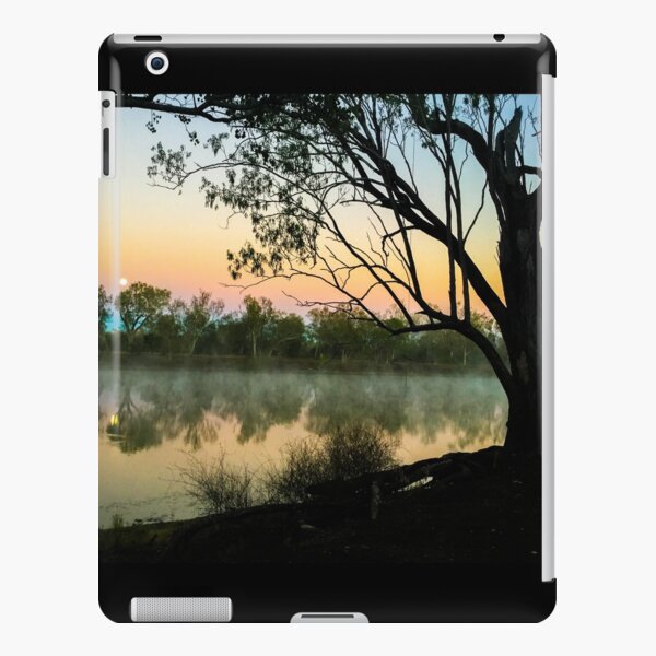 Full moon setting over misty lake iPad Snap Case